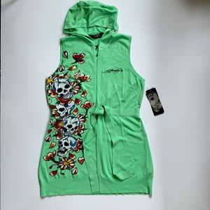 NWT Ed Hardy Hooded Vest size XL